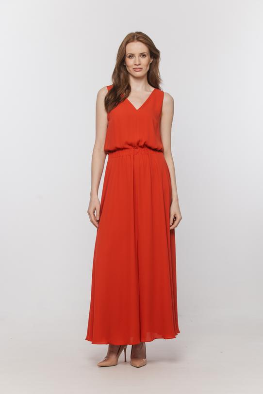 Wizualizacja Zwiewna sukienka maxi z kobiecym rozcięciem z przodu