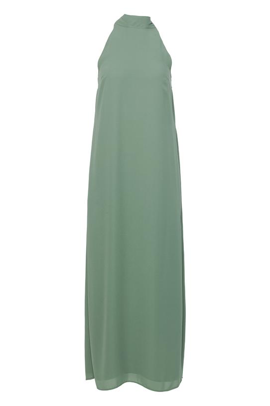 Zwiewna szałwiowa dwuwarstwowa sukienka ze stójką - 1