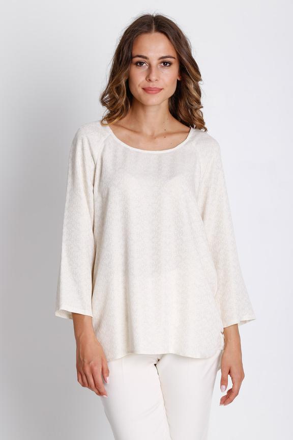 Złota bluzka z długim rękawem i delikatnym wzorem