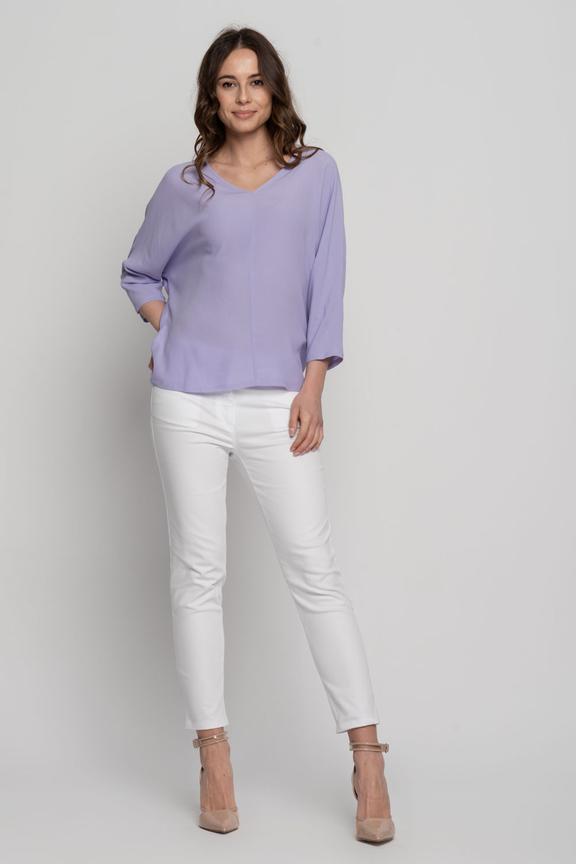 Wiskozowa bluzka typu nietoperz z rękawem 3/4