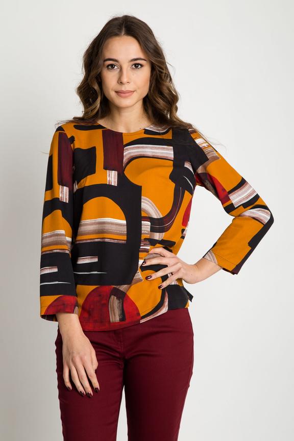 Pudełkowa bluzka z szarfą do wiązania na karku