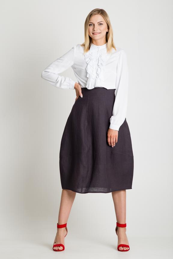 Lniana spódnica midi