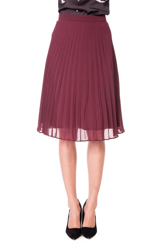 Bordowa plisowana spódnica