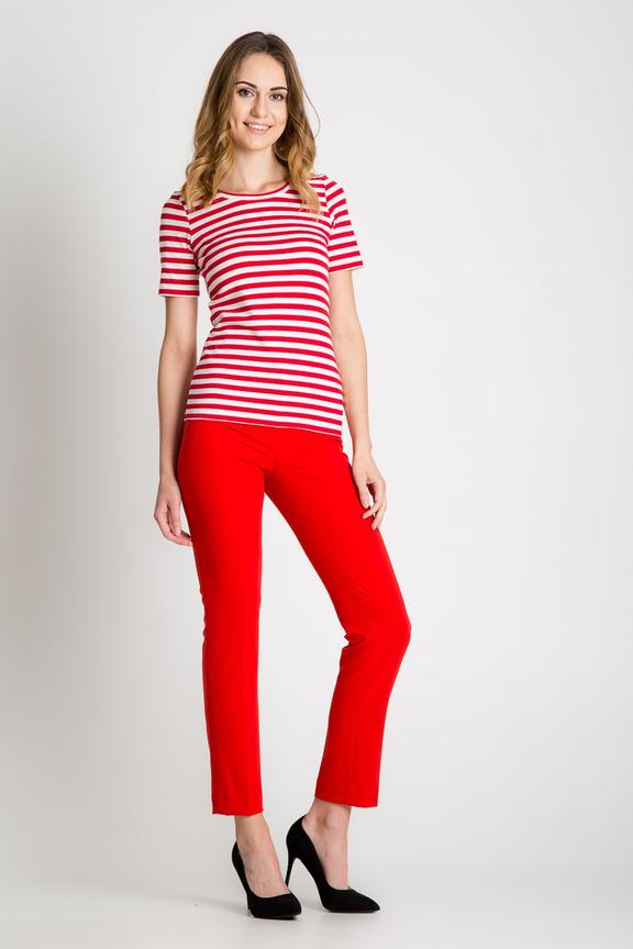 Biało-czerwona bluzka w poziome pasy