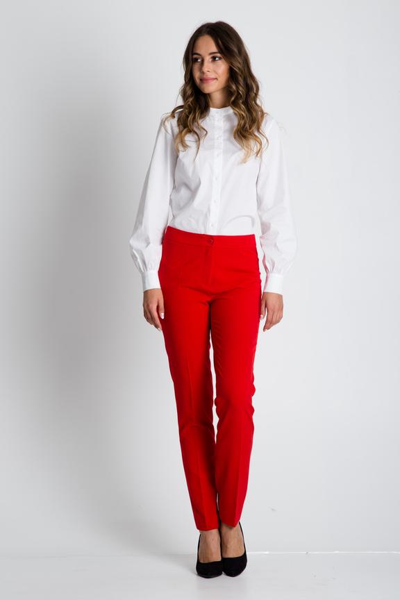 Czerwone klasyczne spodnie w kant