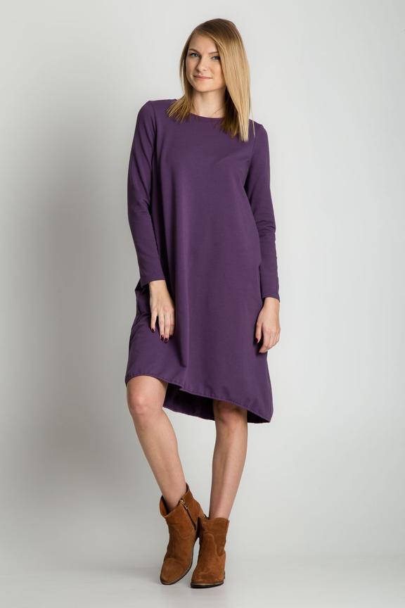Dresowa sukienka w kolorze fioletowym