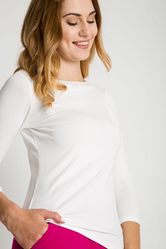 Bluzka ecru z rękawem 3/4