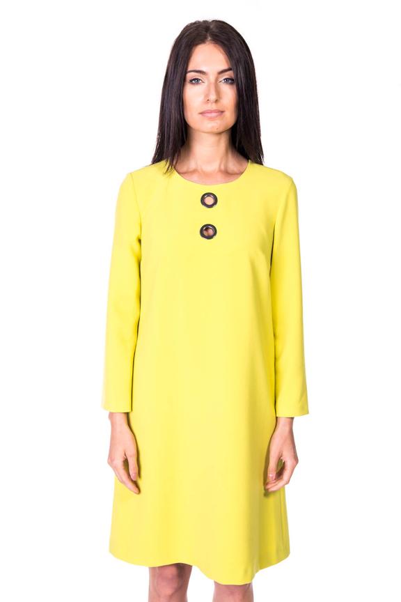 Żółta sukienka z długim rękawem