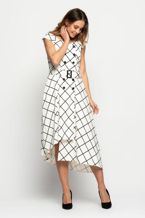 Sukienka z krótkim rękawem i dekoltem opuszczonym na ramiona