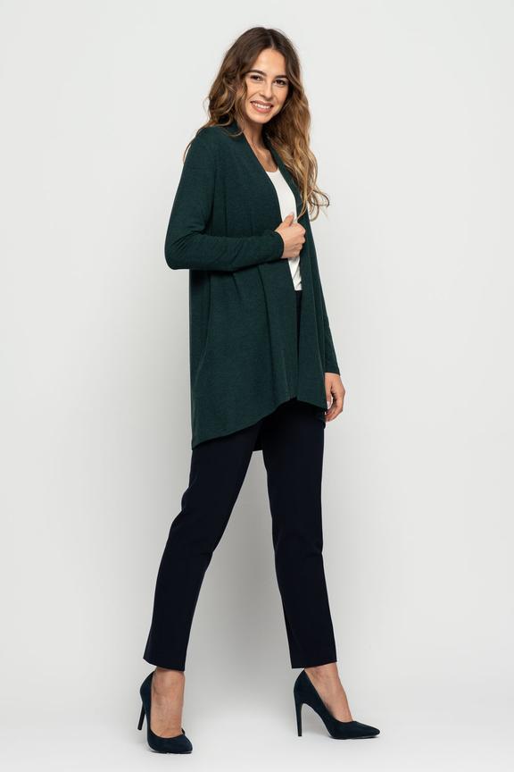 Zielony kardigan z długim rękawem