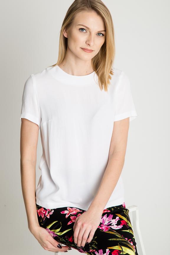 Biała pudełkowa bluzka z krótkimi rękawami