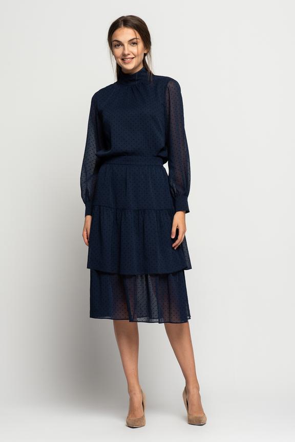 Spódnica w kropki z falbaną