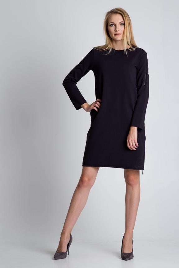 Grafitowa sukienka do kolan