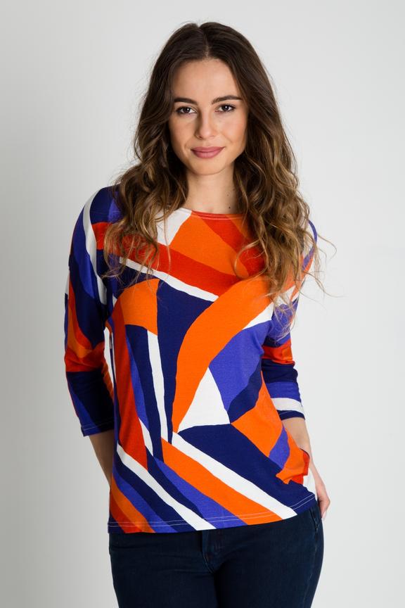 Kolorowa bluzka z rękawem 3/4