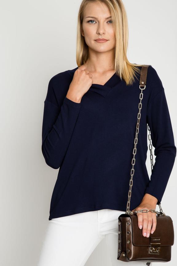 Bluzka typu nietoperz z długim rękawem