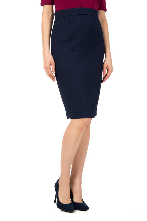 Żakardowa ołówkowa spódnica w kolorze granatowym