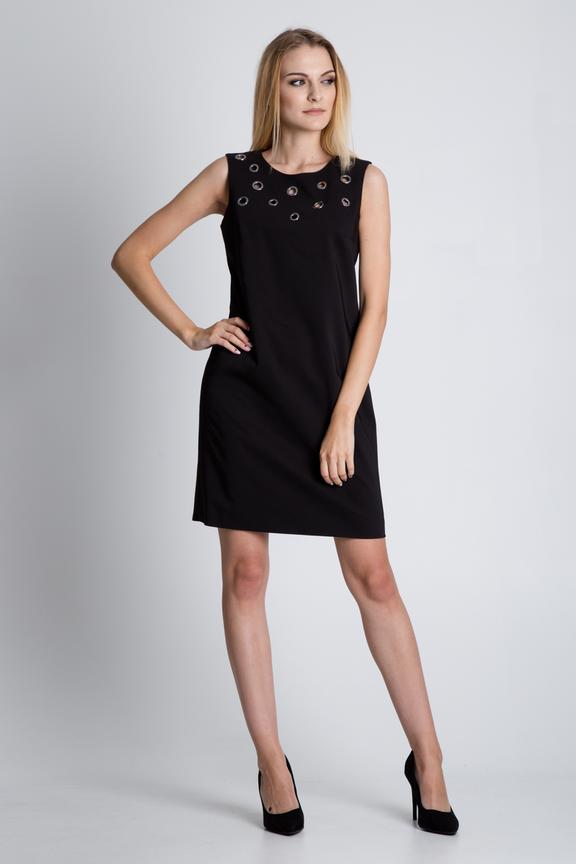 Czarna dopasowana sukienka bez rękawów