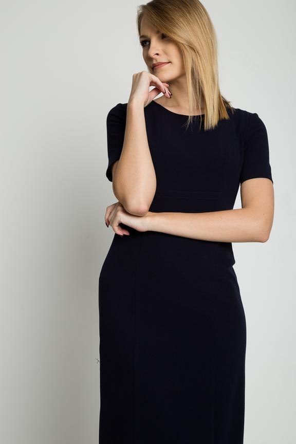 Prosta klasyczna granatowa sukienka