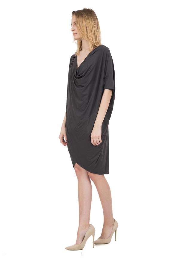 Szara długa bluzka z krótkim rękawem