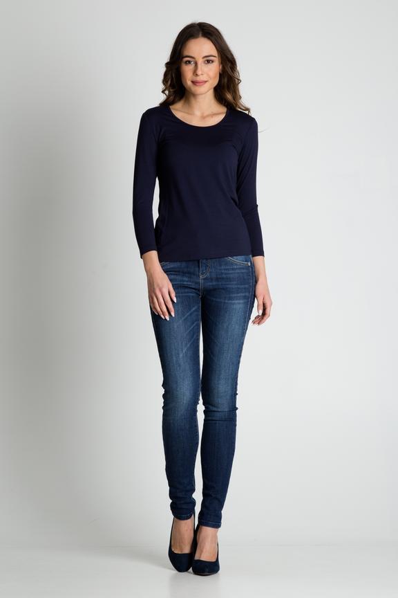 Dopasowana granatowa bluzka