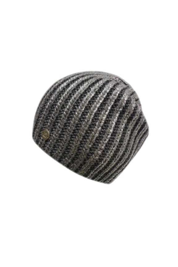 Women's cap with metallic shine