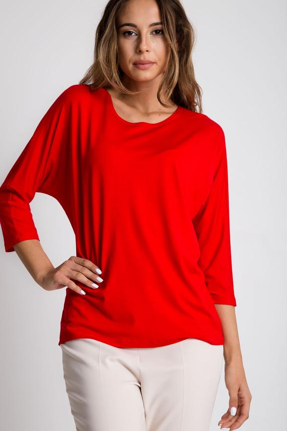 Czerwona bluzka z rękawem 3/4