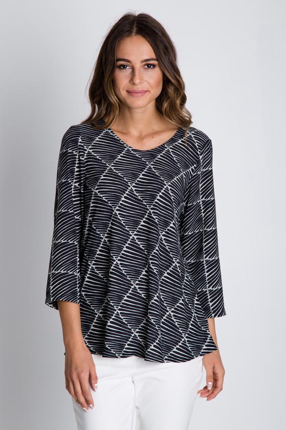 Pudełkowa bluzka z rękawem 3/4