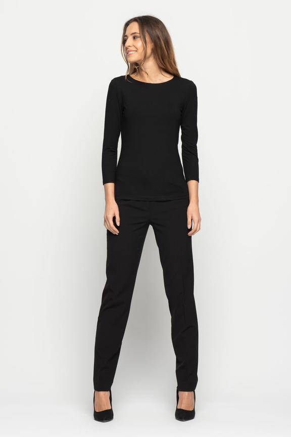 Czarna elegancka bluzka z długim rękawem