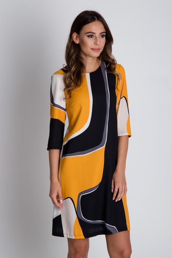 Nowoczesna sukienka we wzory