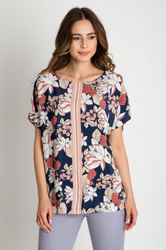 Wiskozowa bluzka z kwiatowym wzorem