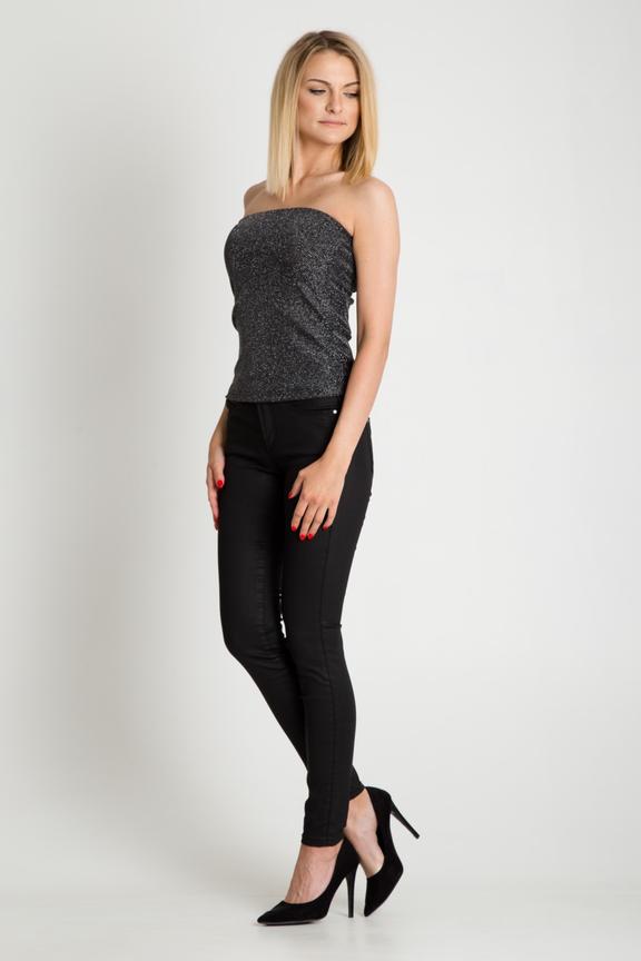 Dzianinowy top w kolorze srebrnym