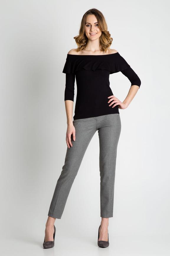 Czarna bluzka z falbaną