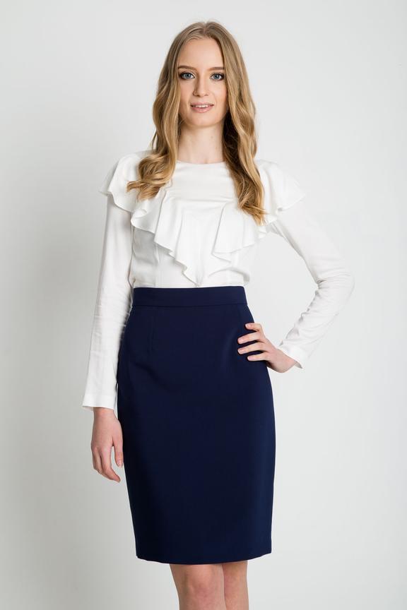 Granatowa ołówkowa spódnica przed kolano