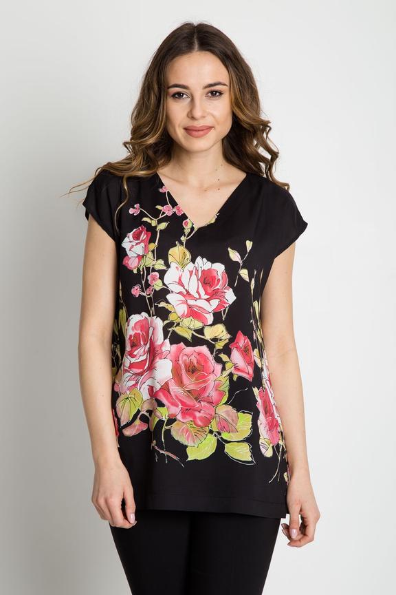 Bluzka we wzory z dekoltem w serek