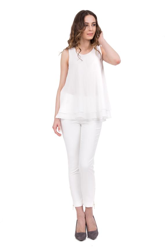 Szyfonowa luźna bluzka bez rękawów