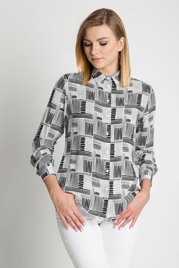Koszula we wzory z kołnierzykiem