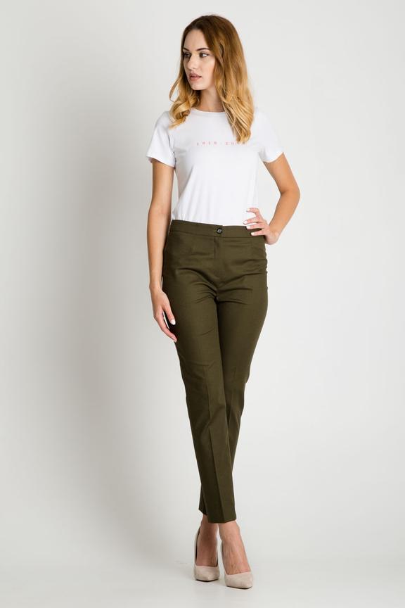 Spodnie ciemnooliwkowe z oryginalnymi nogawkami