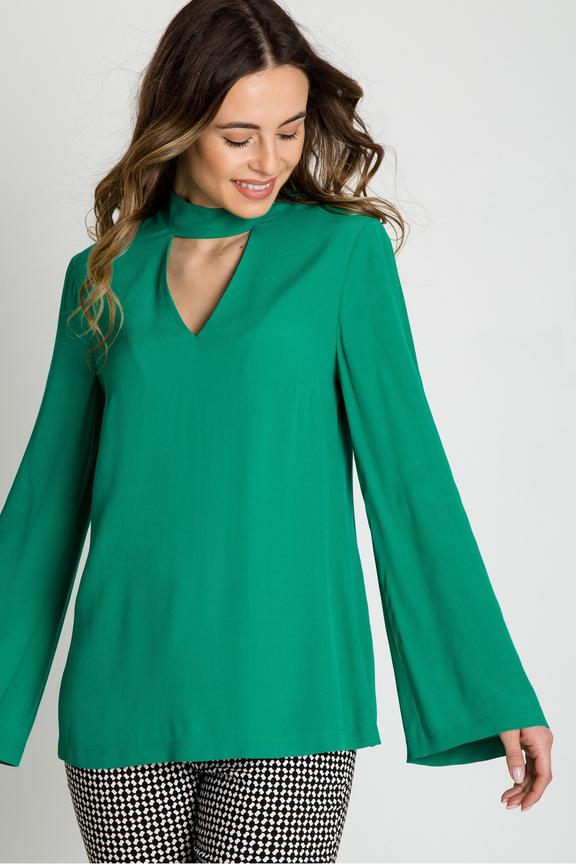 Zielona bluzka z chokerem