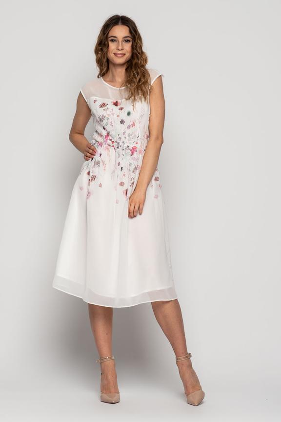 Rozkloszowana sukienka w drobne kwiaty