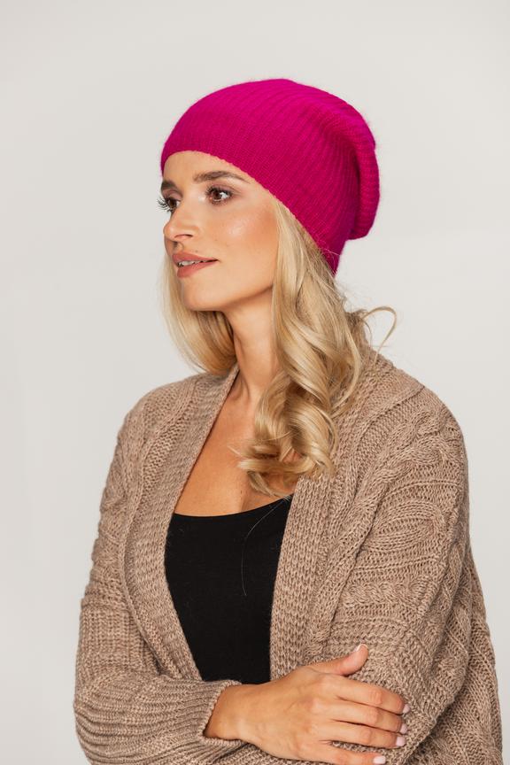 Amaranth angora cap