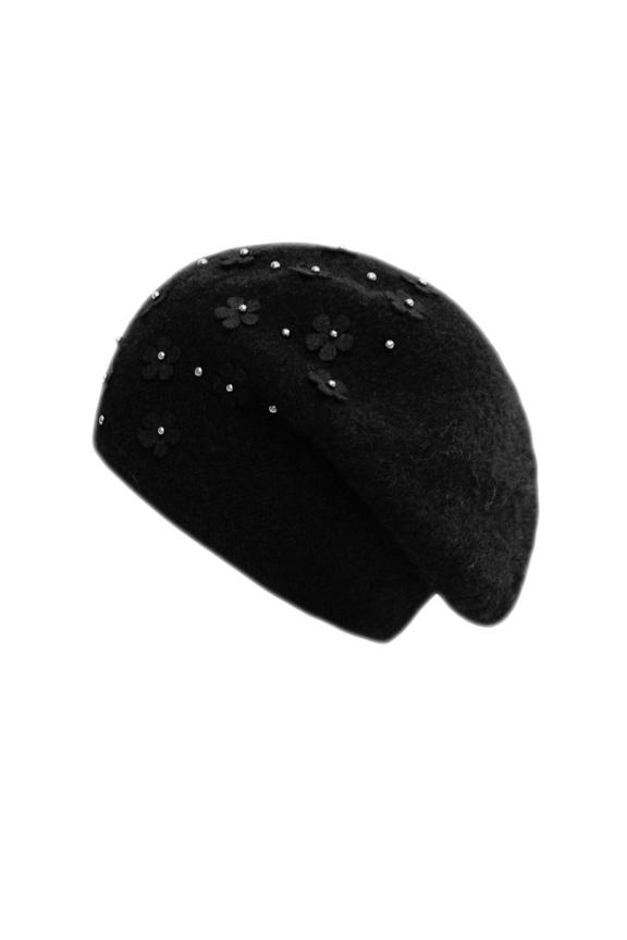Women's black winter cap