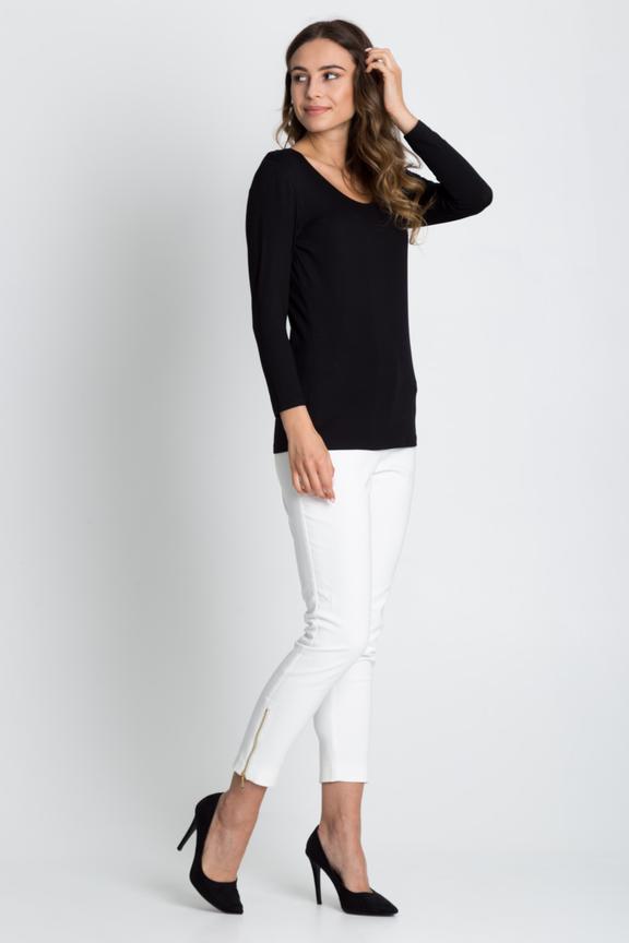 Czarna klasyczna bluzka z rękawem 3/4