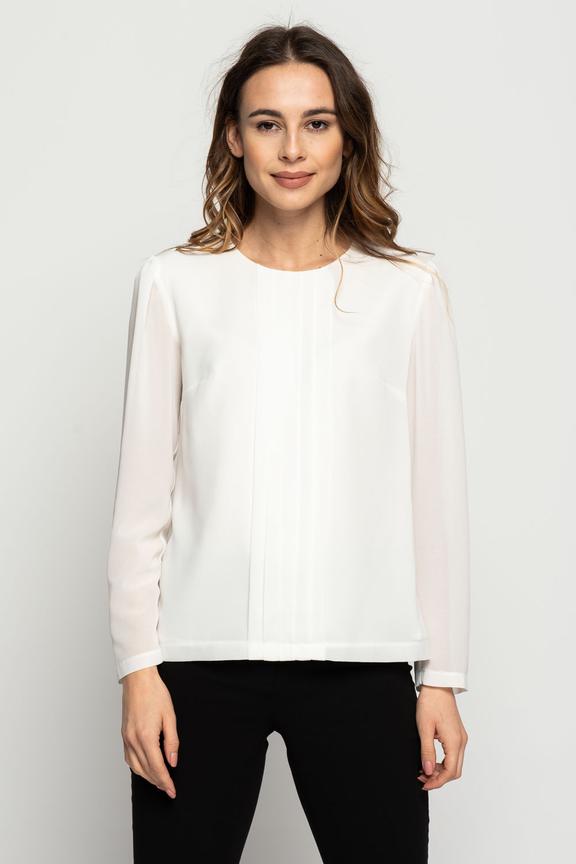 Bluzka ecru z zakładkami