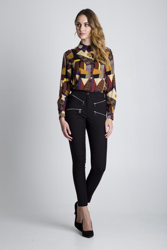 Oryginalne spodnie w kant z zamkami