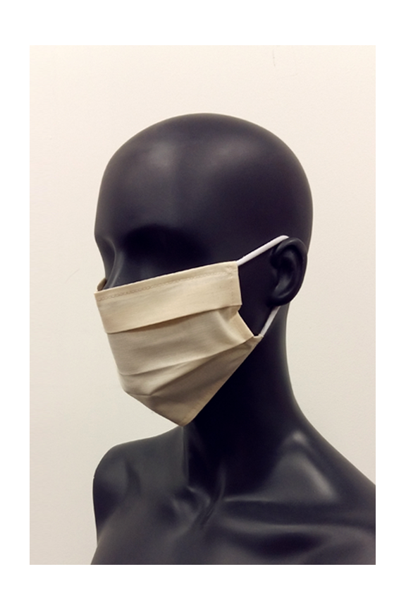 Bawełniana maseczka ochronna jednowarstwowa z zakładkami
