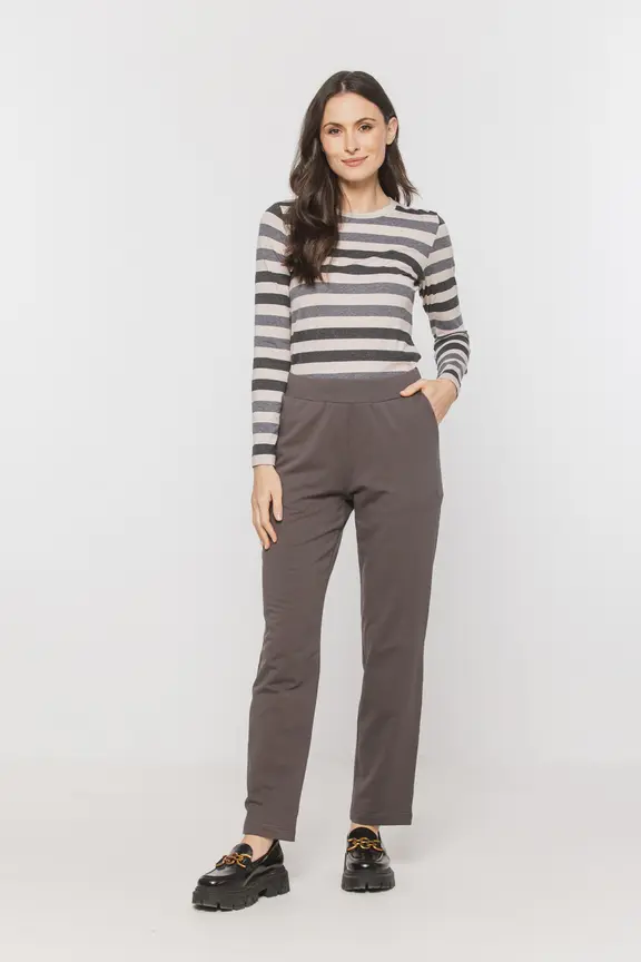 Bawełniane dresowe spodnie ze zwężaną nogawką