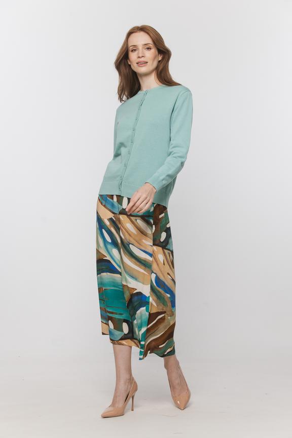 Bawełniany miętowy sweterek o prostym fasonie