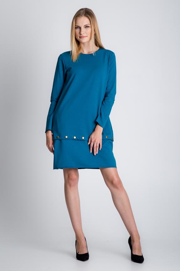 Dresowa luźna sukienka z dopinanym dołem