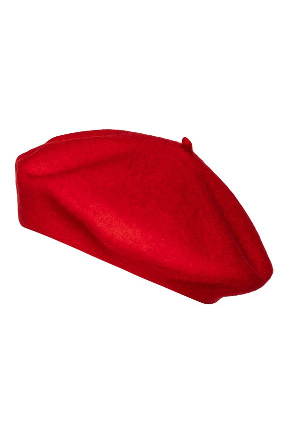 Red wool beret