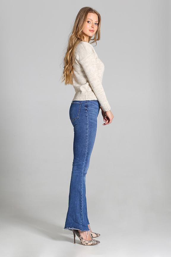 Beige ribbed sweater